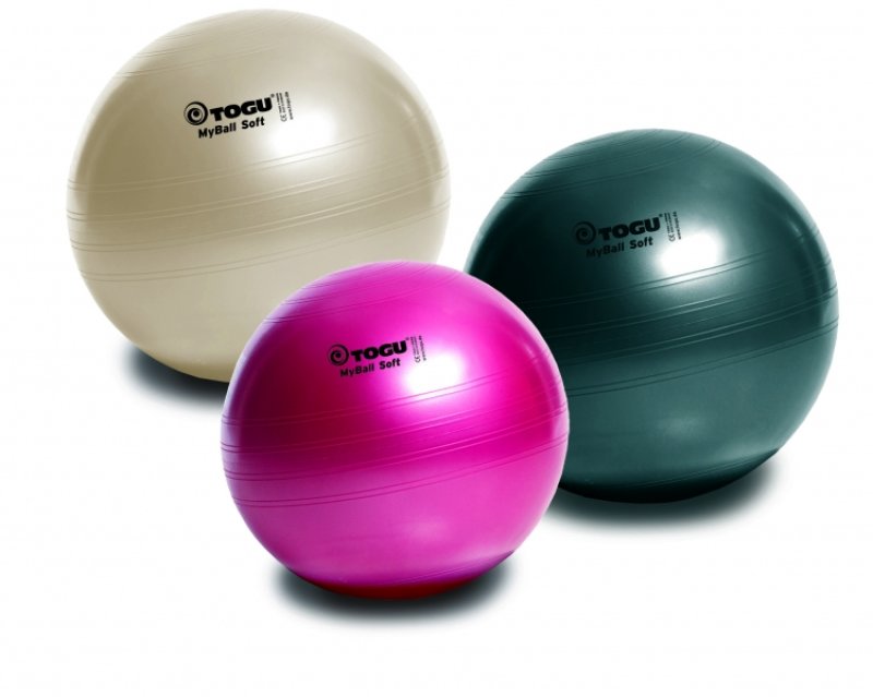 MyBall Soft 65 cm mīksta vingrošanas bumba, dažādas krāsas