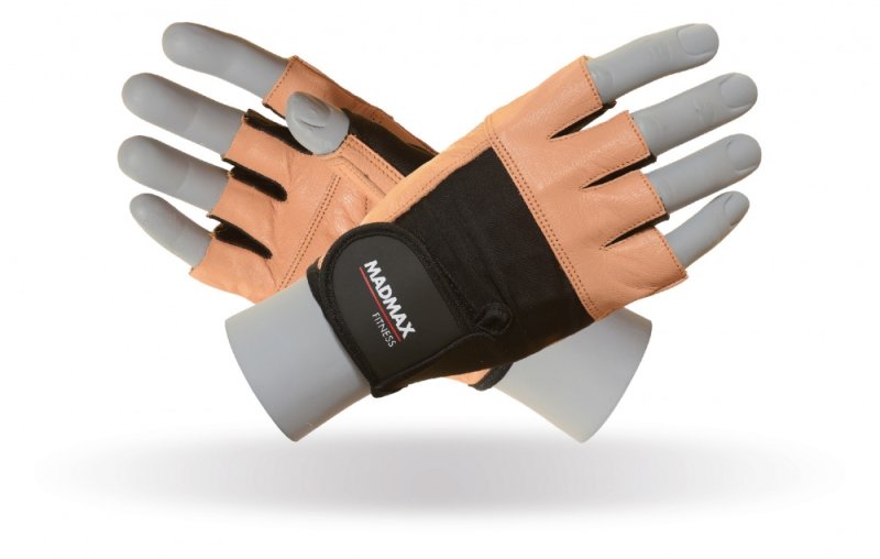 MADMAX FITNESS Gloves for fitness, Men's, Natural brown / black