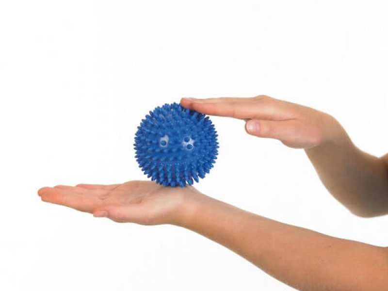 Spiky Massage Ball 10 cm, blue , 10 cm