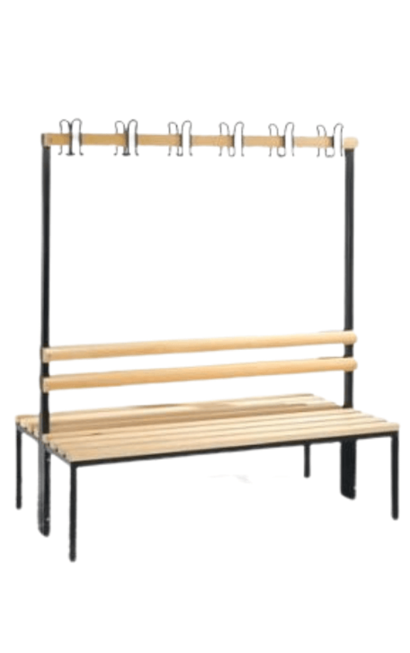 Double Sided Bench With Coat Rack