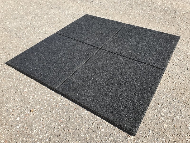SBR rubber flooring, 100x100cm, thickness: 15 mm, black